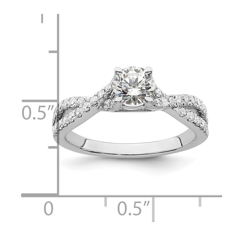 Buy Exclusive 14K White Gold Criss-Cross Engagement Ring, 1/2 Carat Center & 1/3 Carat Accents