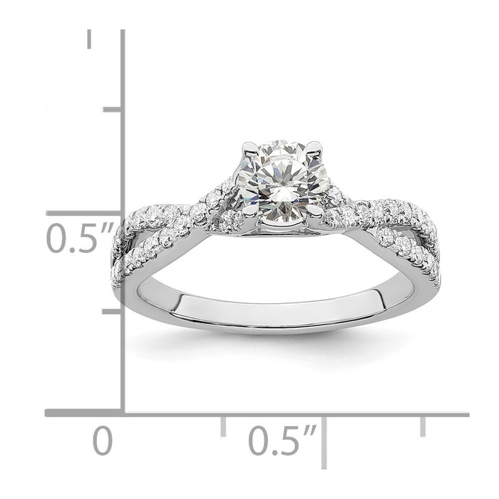 Buy Exclusive 14K White Gold Criss-Cross Engagement Ring, 1/2 Carat Center & 1/3 Carat Accents-7