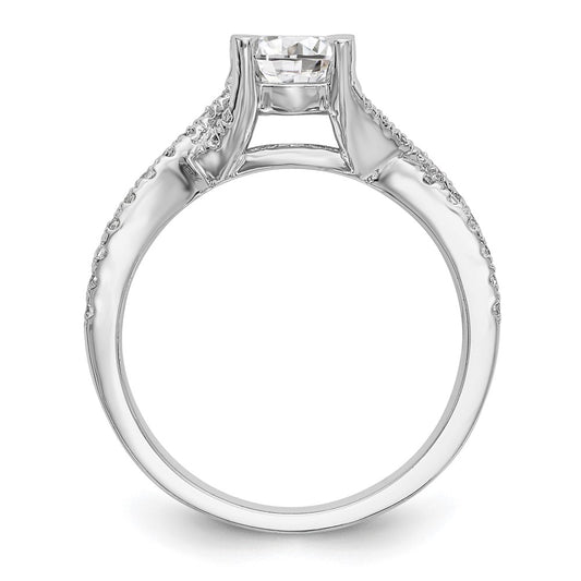 Buy Stylish 14K White Gold Criss-Cross Semi-Mount Ring, 3/4 Carat Center