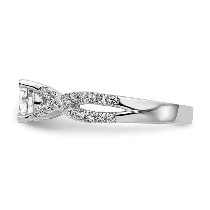 Buy Stylish 14K White Gold Criss-Cross Semi-Mount Ring, 3/4 Carat Center-3
