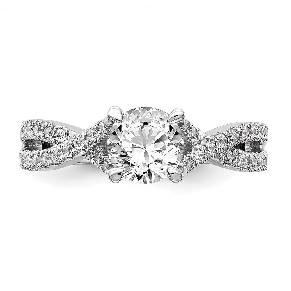 Buy Stylish 14K White Gold Criss-Cross Semi-Mount Ring, 3/4 Carat Center