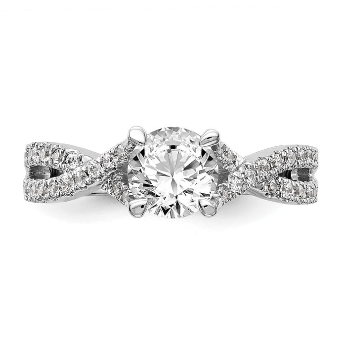 Buy Stylish 14K White Gold Criss-Cross Semi-Mount Ring, 3/4 Carat Center-4