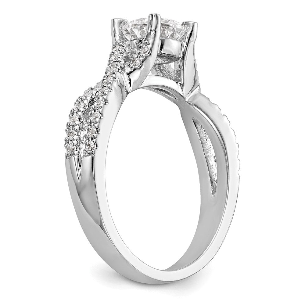 Buy Stylish 14K White Gold Criss-Cross Semi-Mount Ring, 3/4 Carat Center