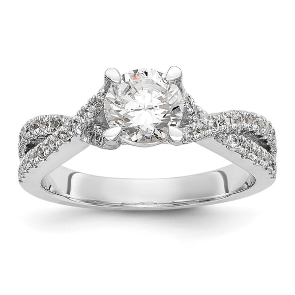 Buy Stylish 14K White Gold Criss-Cross Semi-Mount Ring, 3/4 Carat Center