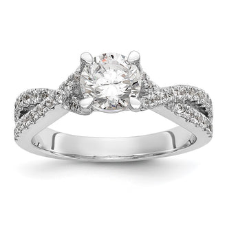 Buy Stylish 14K White Gold Criss-Cross Semi-Mount Ring, 3/4 Carat Center
