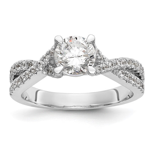Buy Stylish 14K White Gold Criss-Cross Semi-Mount Ring, 3/4 Carat Center