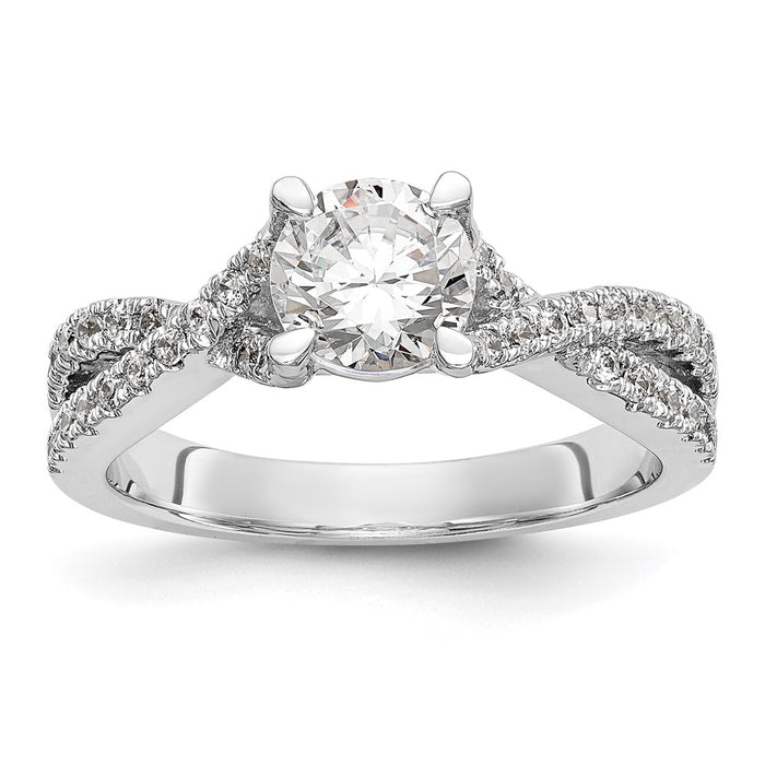 Buy Stylish 14K White Gold Criss-Cross Semi-Mount Ring, 3/4 Carat Center-1