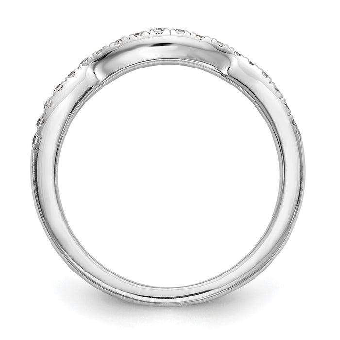 Buy Designer 14K White Gold 1/4 Carat Diamond Contoured Wedding Band - Luxury Style-2
