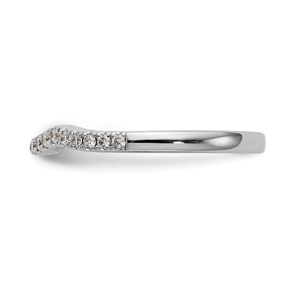 Buy Designer 14K White Gold 1/4 Carat Diamond Contoured Wedding Band - Luxury Style