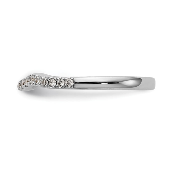 Buy Designer 14K White Gold 1/4 Carat Diamond Contoured Wedding Band - Luxury Style-3