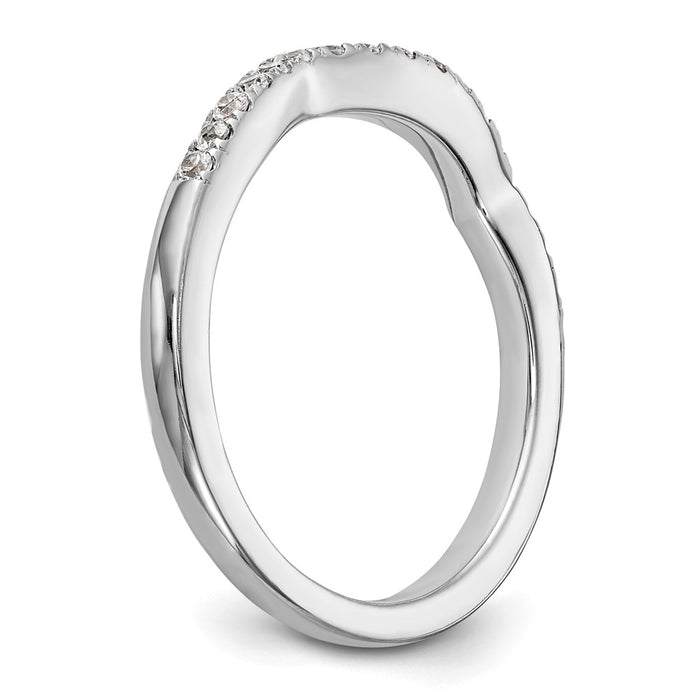 Buy Designer 14K White Gold 1/4 Carat Diamond Contoured Wedding Band - Luxury Style-6