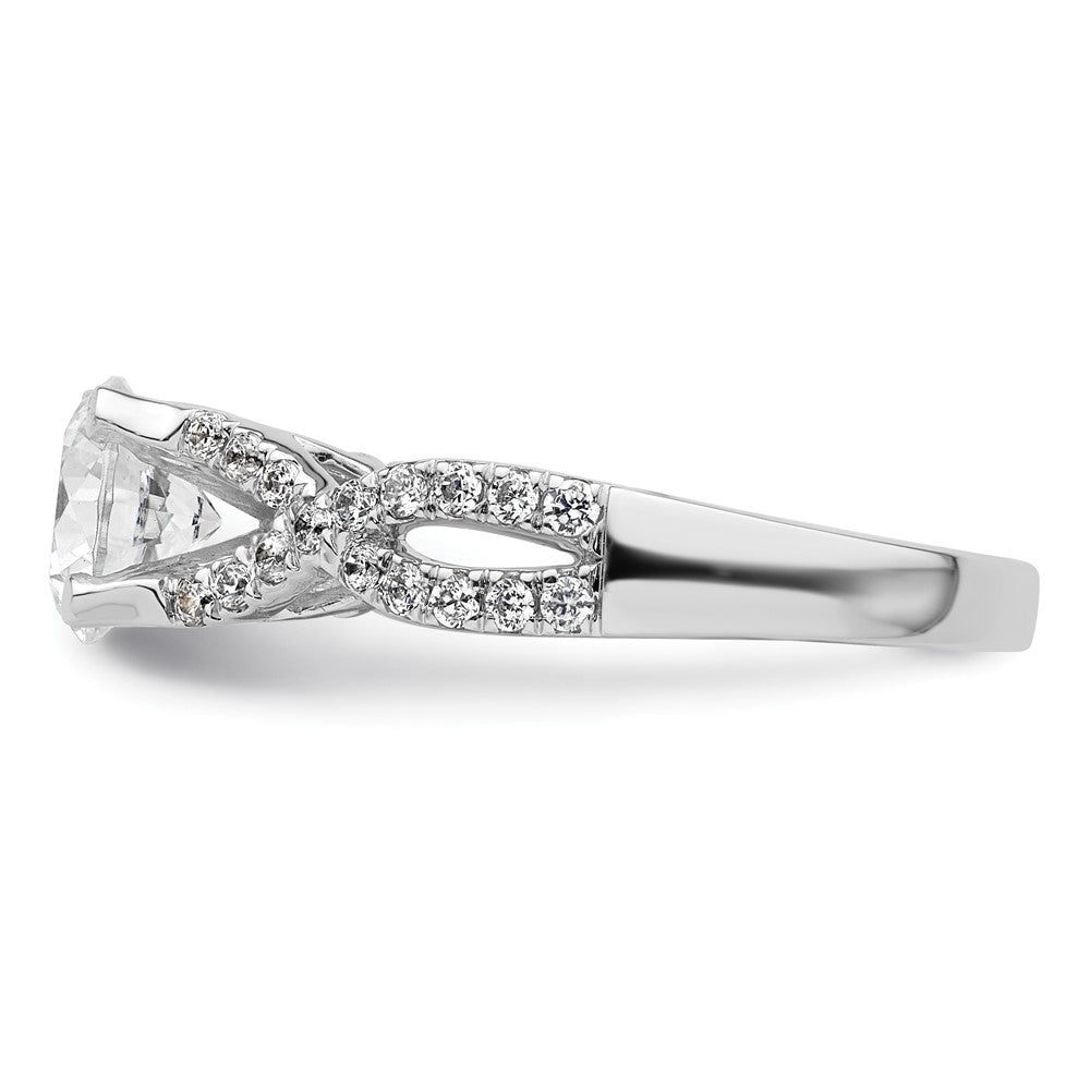 Buy Exclusive 14K White Gold Criss-Cross Engagement Ring, 1.5 Carat Center & Accents