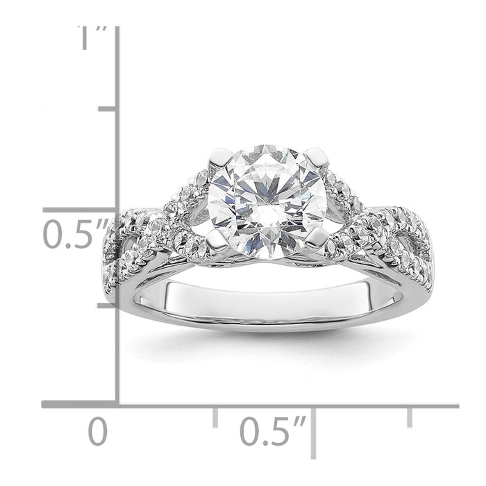 Buy Exclusive 14K White Gold Criss-Cross Engagement Ring, 1.5 Carat Center & Accents-7