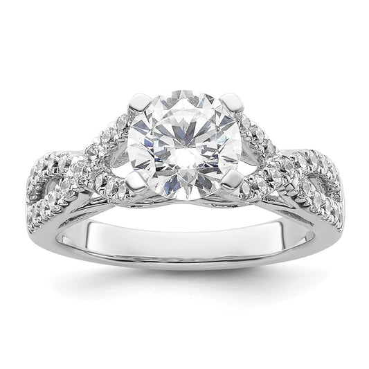 Buy Exclusive 14K White Gold Criss-Cross Engagement Ring, 1.5 Carat Center & Accents