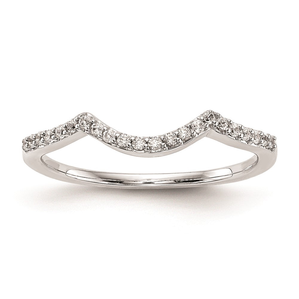 Exclusive 14K White Gold Curved Wedding Band Setting - Stylish and Affordable