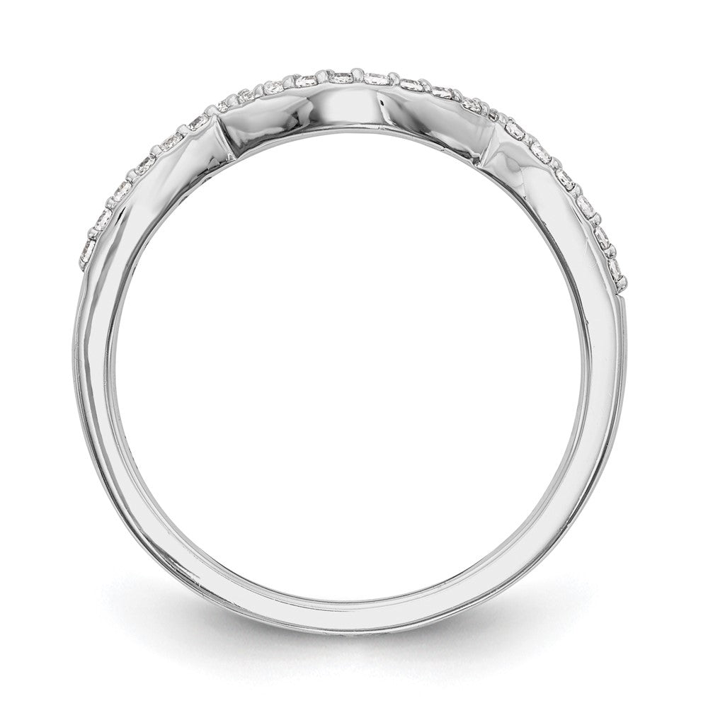 Buy Stylish 14K White Gold Contoured Wedding Band with 1/8 Carat Diamonds