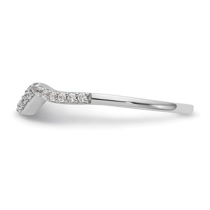 Buy Stylish 14K White Gold Contoured Wedding Band with 1/8 Carat Diamonds-3
