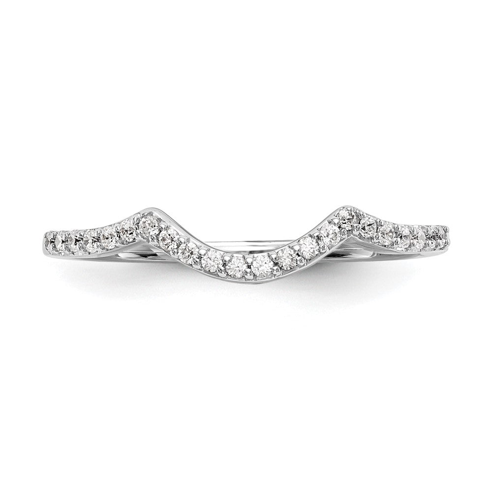 Buy Stylish 14K White Gold Contoured Wedding Band with 1/8 Carat Diamonds