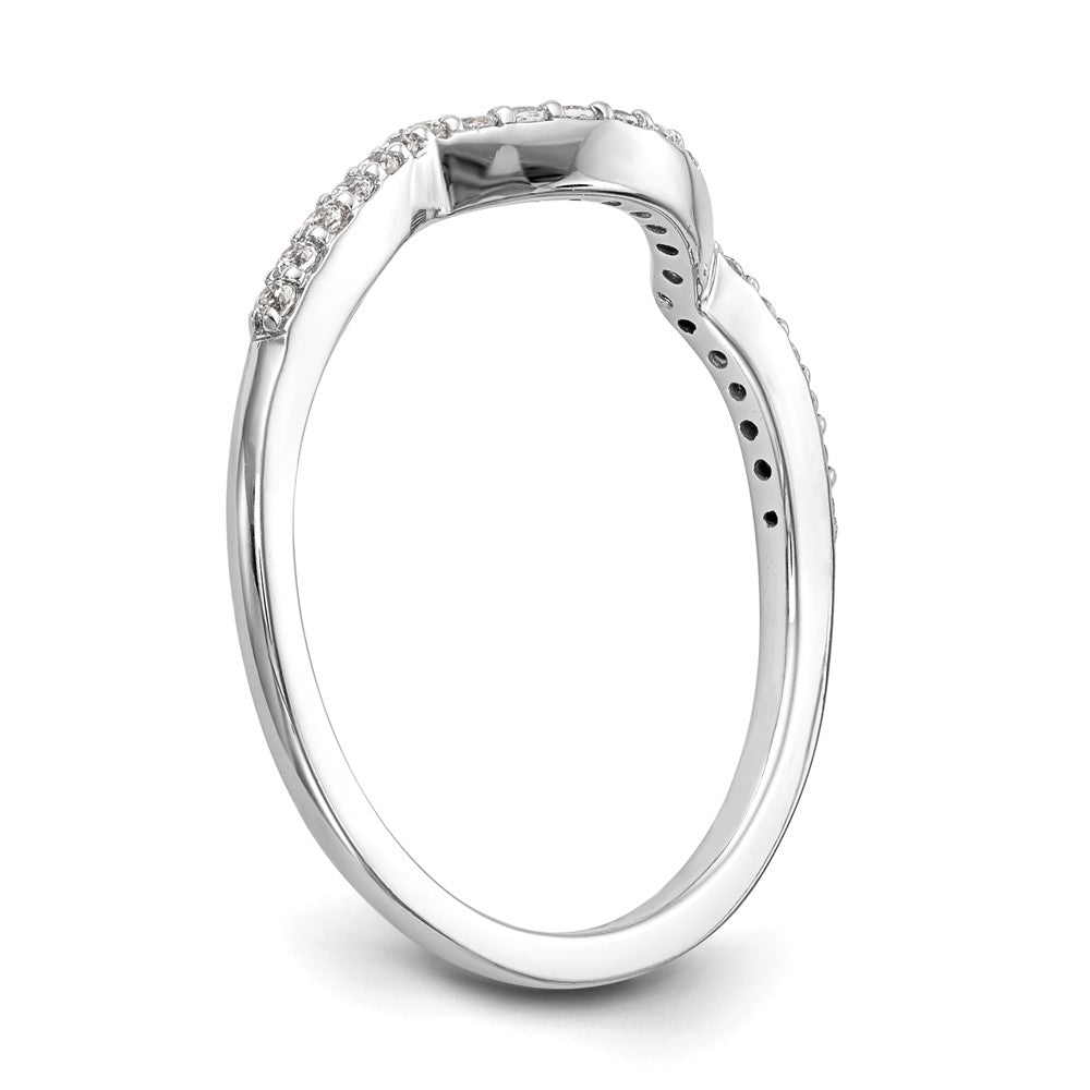 Buy Stylish 14K White Gold Contoured Wedding Band with 1/8 Carat Diamonds