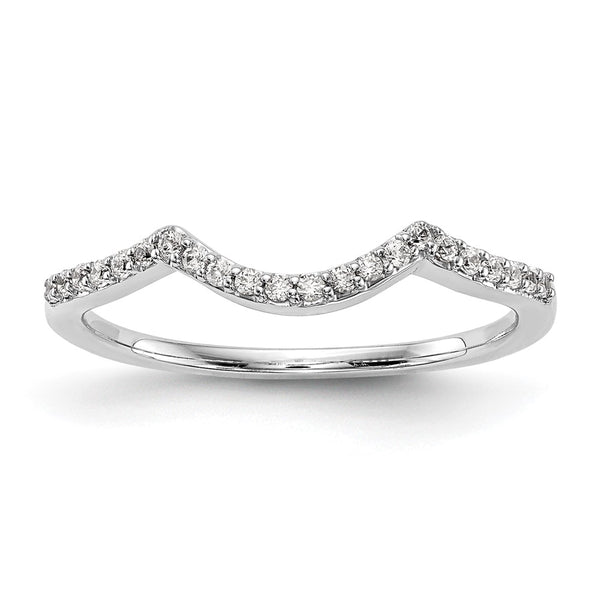 14K White Gold Contoured Wedding Band with 1/8 Carat Diamonds - Style GR1-1022846