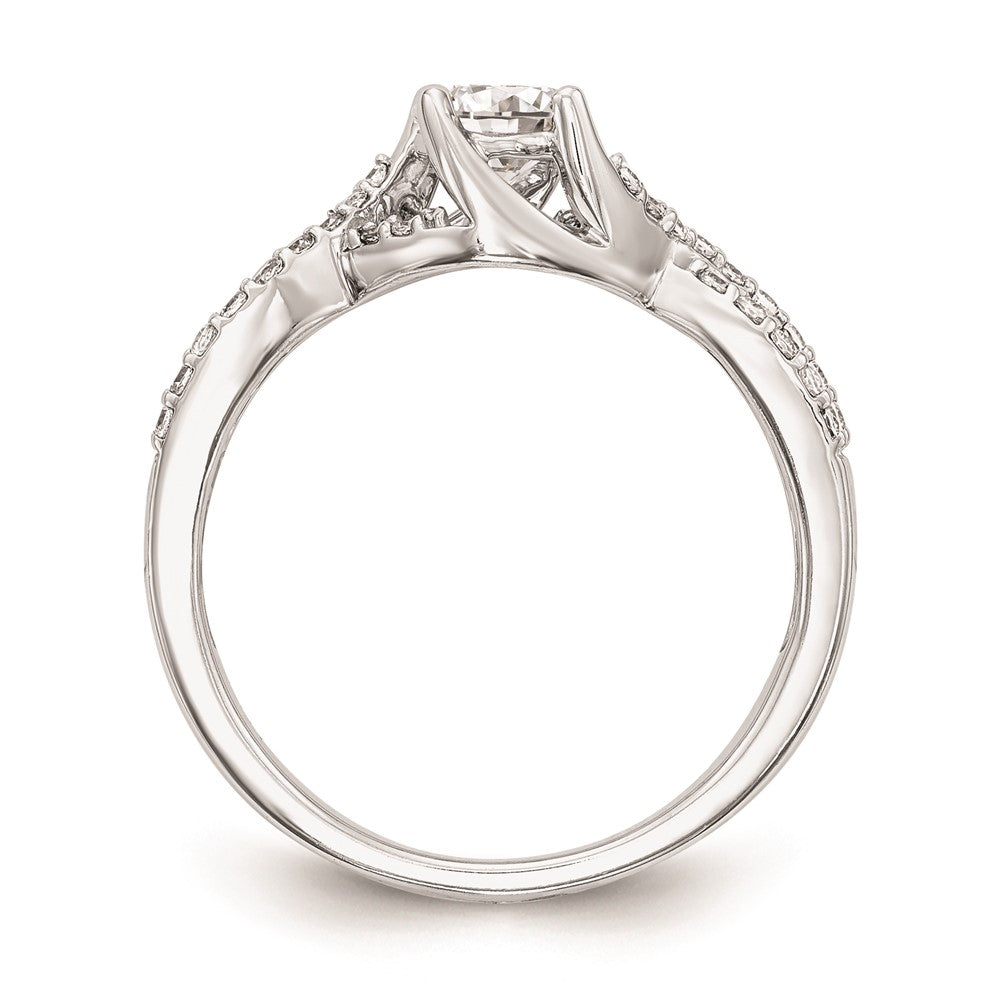 Buy Stylish 14K White Gold Round Criss-Cross Engagement Ring Setting - 0.85mm