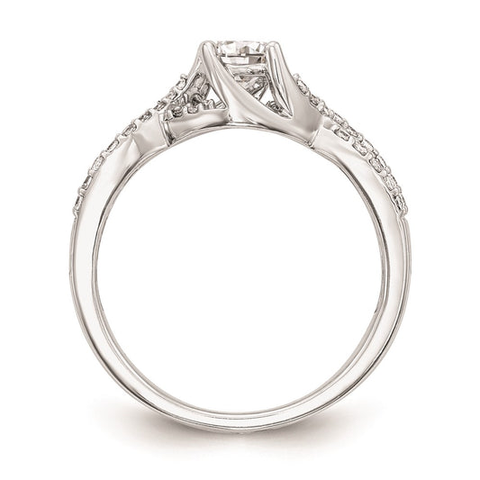 Buy Stylish 14K White Gold Round Criss-Cross Engagement Ring Setting - 0.85mm
