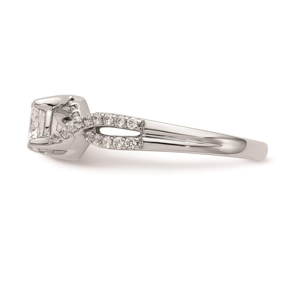 Buy Stylish 14K White Gold Round Criss-Cross Engagement Ring Setting - 0.85mm