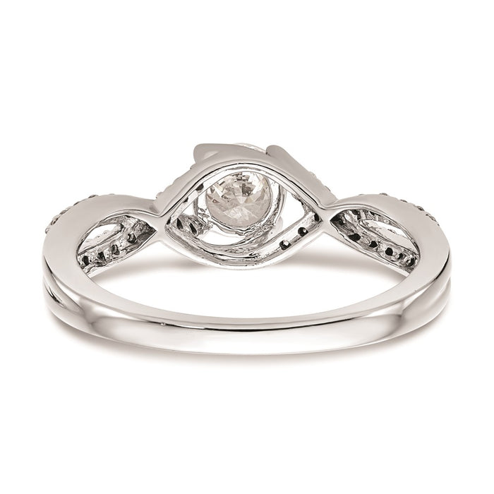 Buy Stylish 14K White Gold Round Criss-Cross Engagement Ring Setting - 0.85mm-5