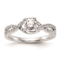 Buy Stylish 14K White Gold Round Criss-Cross Engagement Ring Setting - 0.85mm-1