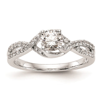 Buy Stylish 14K White Gold Round Criss-Cross Engagement Ring Setting - 0.85mm