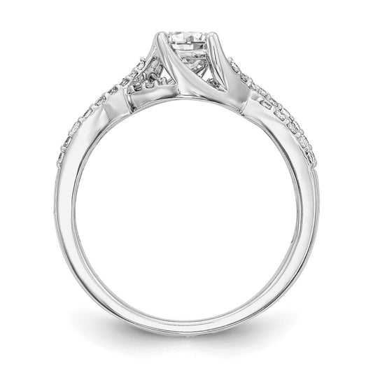 Buy Exclusive 14K White Gold Criss-Cross Semi-Mount Ring - 1/2 Carat Center