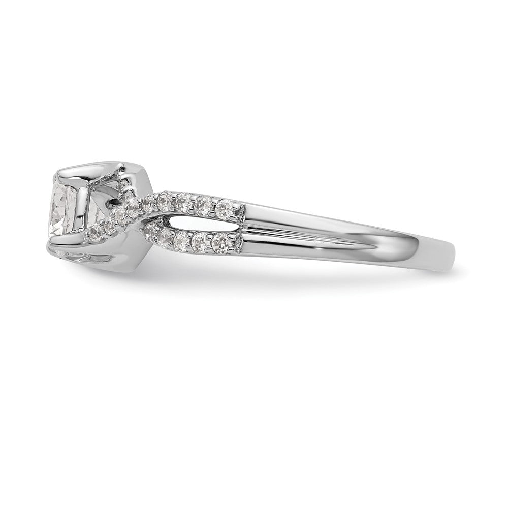 Buy Exclusive 14K White Gold Criss-Cross Semi-Mount Ring - 1/2 Carat Center