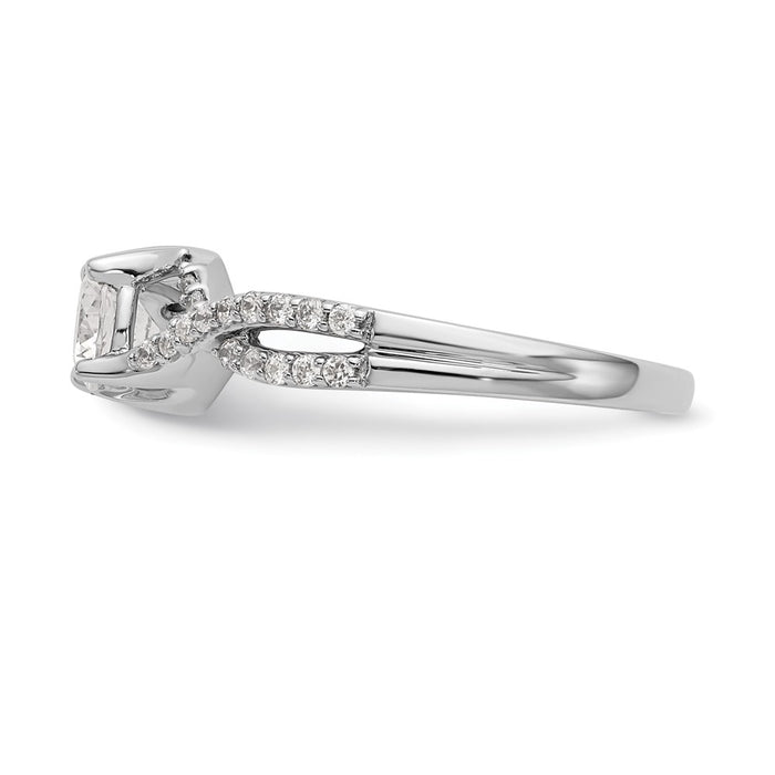 Buy Exclusive 14K White Gold Criss-Cross Semi-Mount Ring - 1/2 Carat Center-3