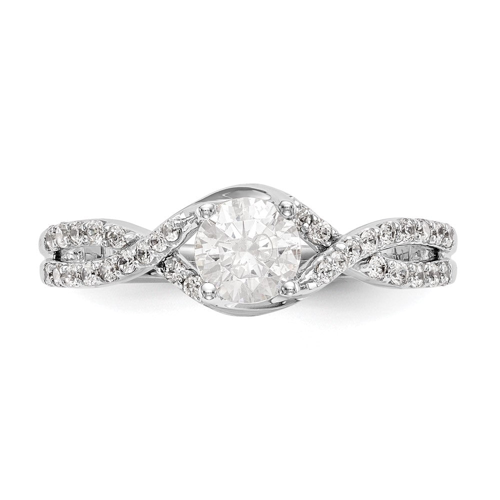 Buy Exclusive 14K White Gold Criss-Cross Semi-Mount Ring - 1/2 Carat Center