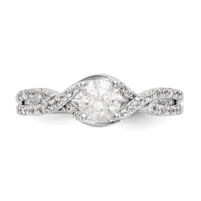 Buy Exclusive 14K White Gold Criss-Cross Semi-Mount Ring - 1/2 Carat Center-4