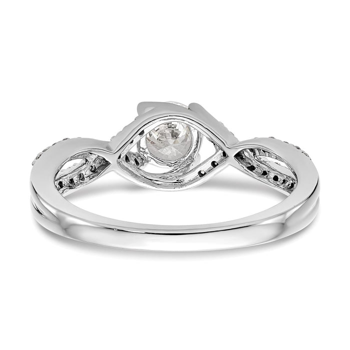 Buy Exclusive 14K White Gold Criss-Cross Semi-Mount Ring - 1/2 Carat Center-5