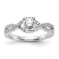 Buy Exclusive 14K White Gold Criss-Cross Semi-Mount Ring - 1/2 Carat Center-1
