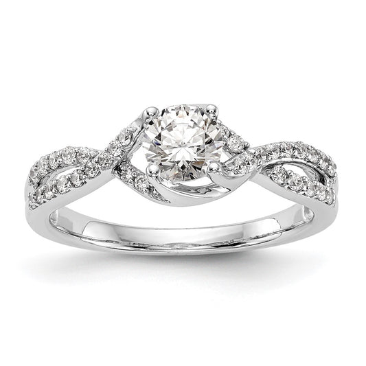 Buy Exclusive 14K White Gold Criss-Cross Semi-Mount Ring - 1/2 Carat Center