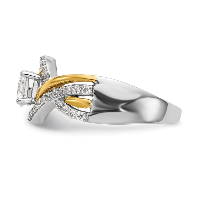 Buy Exclusive 14K Two-Tone Criss-Cross Engagement Ring for 1/2 Carat Center-3