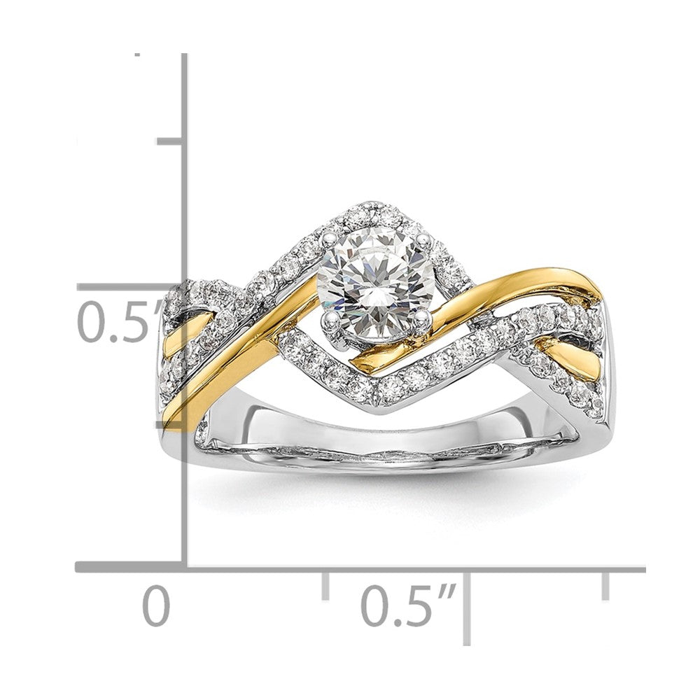 Buy Exclusive 14K Two-Tone Criss-Cross Engagement Ring for 1/2 Carat Center