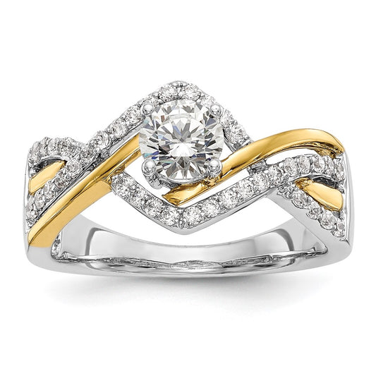 Buy Exclusive 14K Two-Tone Criss-Cross Engagement Ring for 1/2 Carat Center