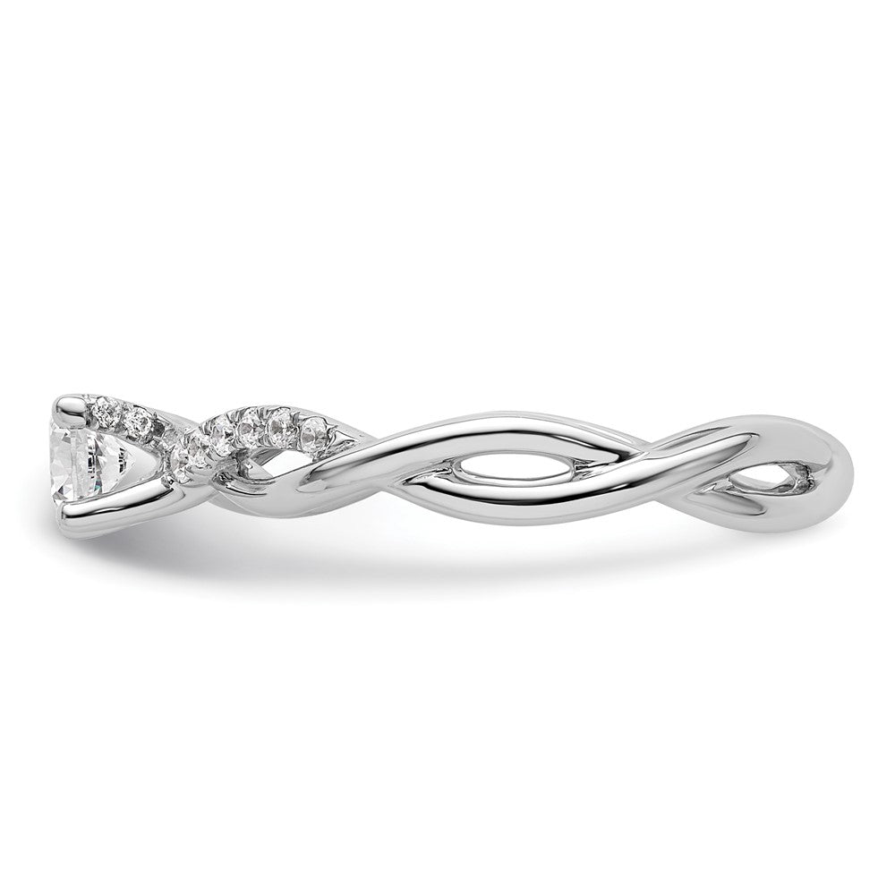 Buy Exclusive 14k White Gold Criss-Cross Engagement Ring, 1/4 Carat Center & Accents
