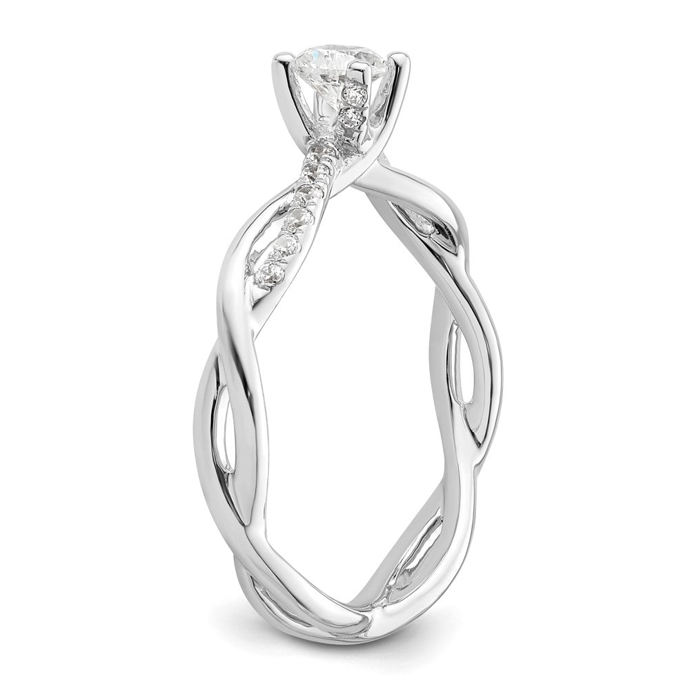 Buy Exclusive 14k White Gold Criss-Cross Engagement Ring, 1/4 Carat Center & Accents