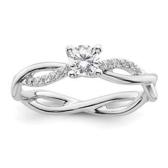 Buy Exclusive 14k White Gold Criss-Cross Engagement Ring, 1/4 Carat Center & Accents