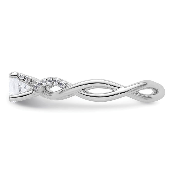 Buy Stylish 14K White Gold Criss-Cross Engagement Ring with 1/2 Carat Center-3