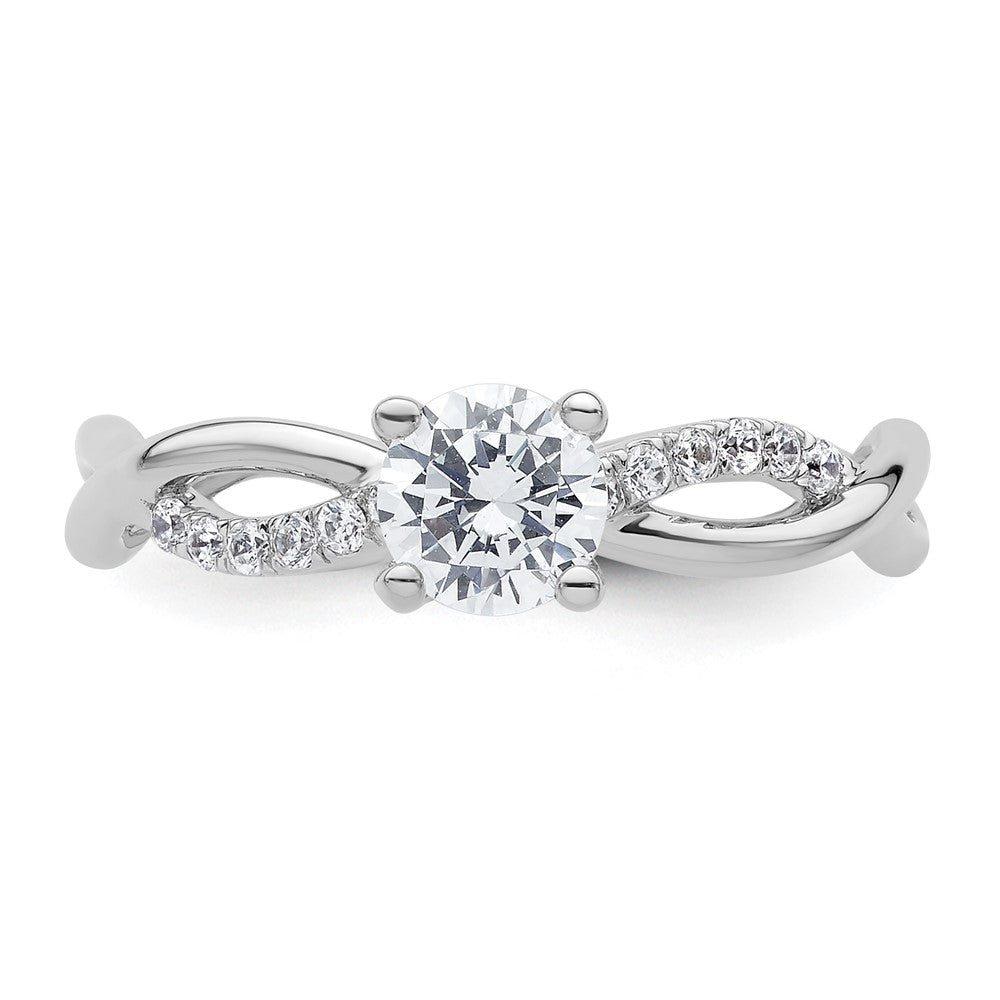Buy Stylish 14K White Gold Criss-Cross Engagement Ring with 1/2 Carat Center