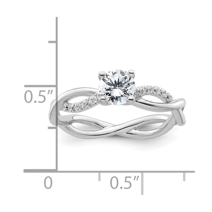 Buy Stylish 14K White Gold Criss-Cross Engagement Ring with 1/2 Carat Center-7
