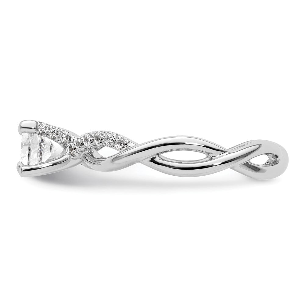 Exclusive 14K White Gold Criss-Cross Engagement Ring, 3/4 Carat & Stylish Accents