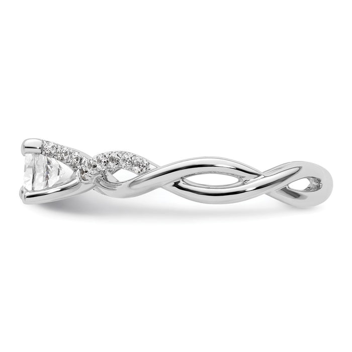 Exclusive 14K White Gold Criss-Cross Engagement Ring, 3/4 Carat & Stylish Accents-3