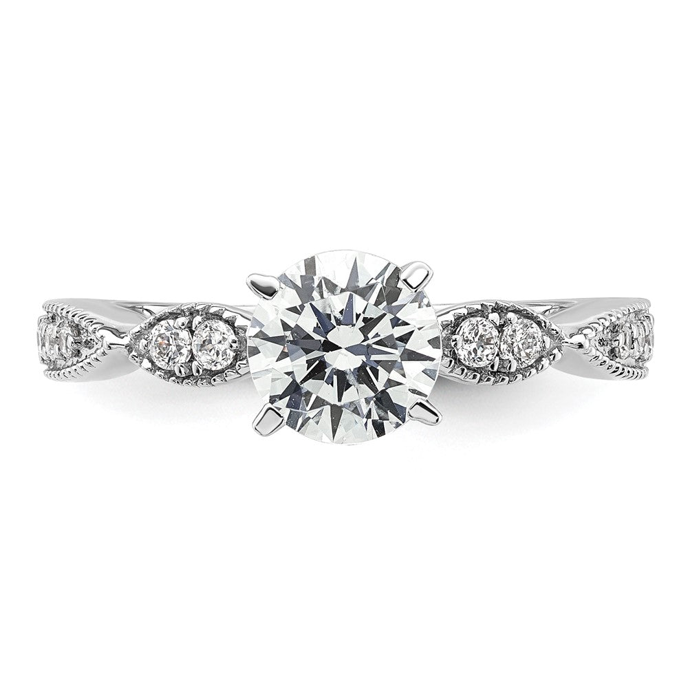 Buy 14K White Gold Criss-Cross Engagement Ring for 1 Carat Center | Stylish Value